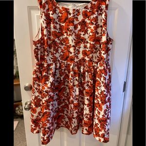 Bea & Dot Orange Floral A-Line Dress
